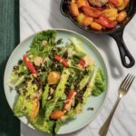 Romaine Arugula and Lentil Salad with Confit Tomatoes & Peppers