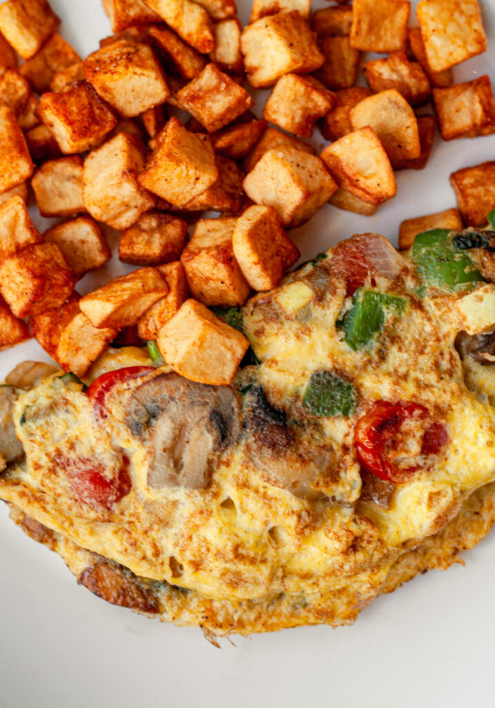 a veggie omelette with home fries. pittsburgh fall menus