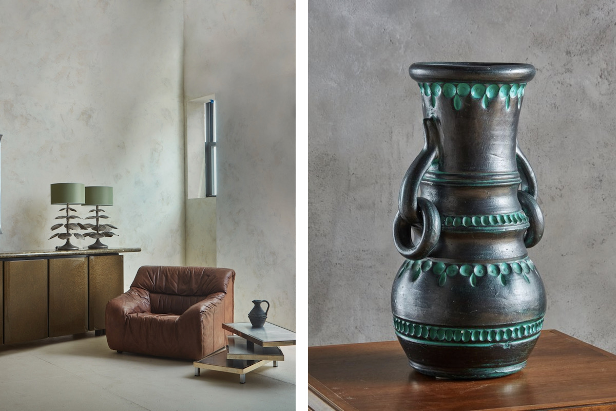 A vase and a furniture display in Chicago's South Loop loft