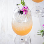 A berry spritz on a white background