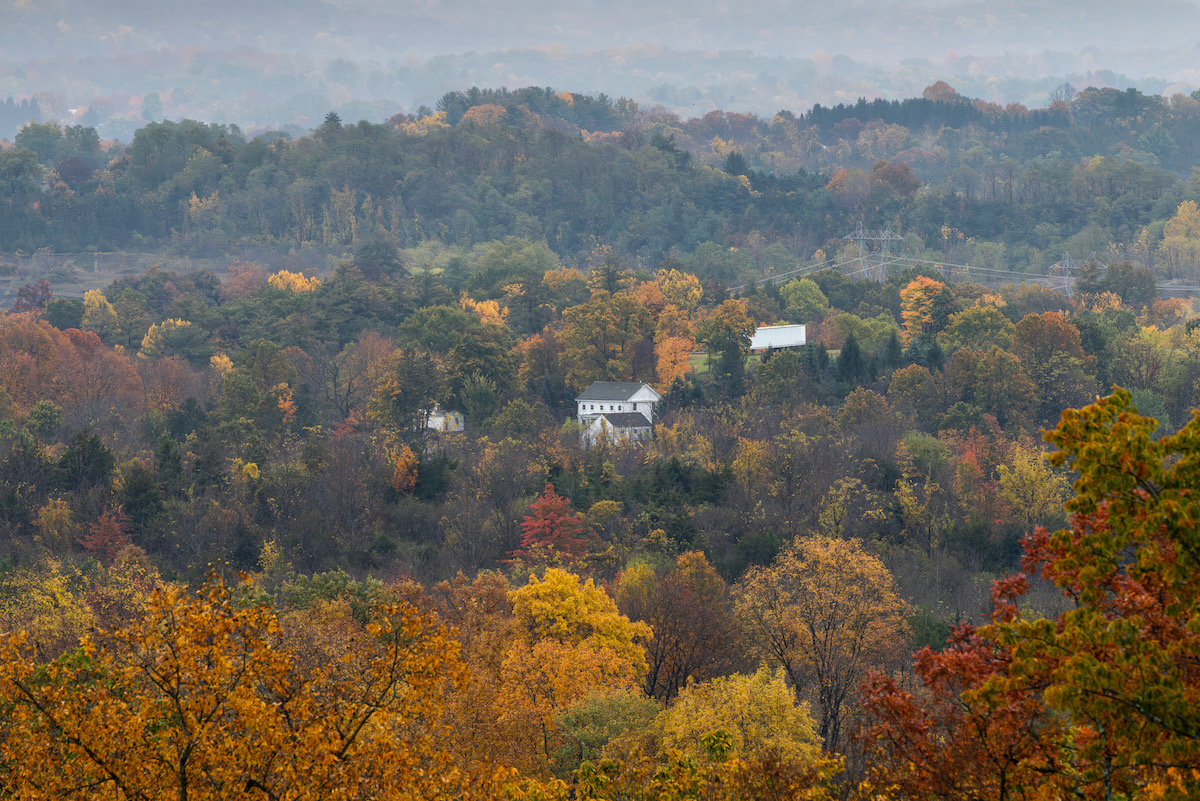 A fall landscape scene in the Hudson Valley