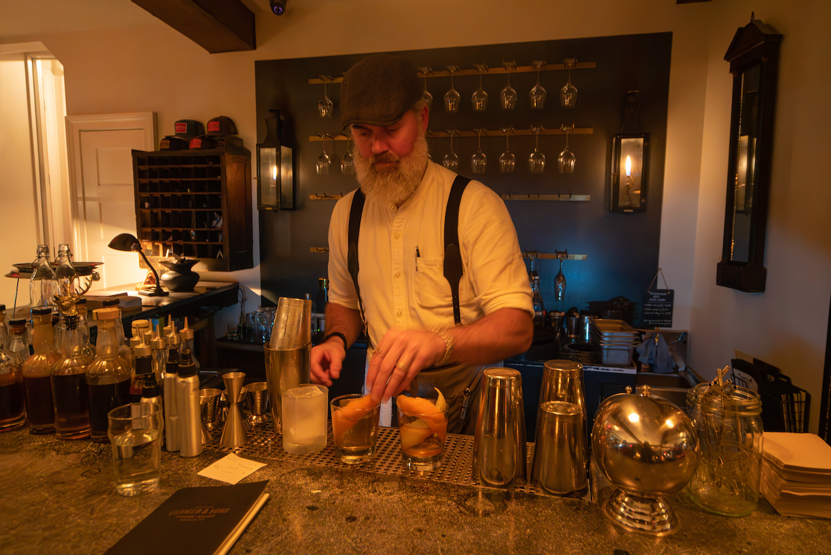 A man at a restaurant in the Hudson Valley 