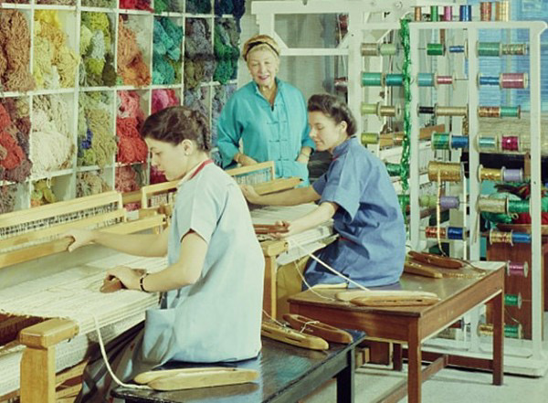 Dorothy Liebes at work in her studio