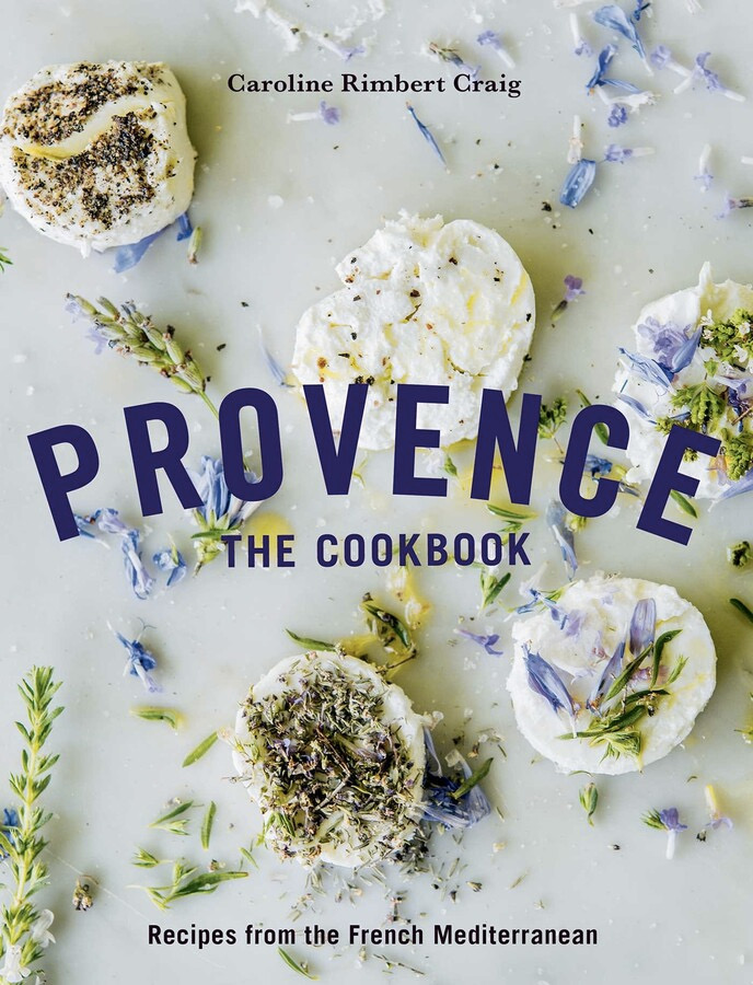 The cover of the cookbook Provence, showing a granite countertop with many dishes from the South of France on it