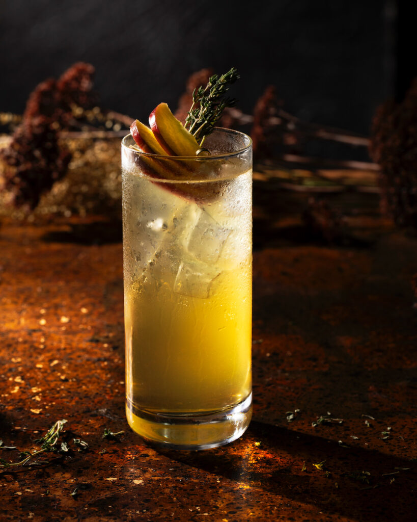 A Thanksgiving cocktail with apple and thyme